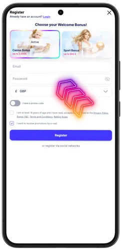 Enter your email and create a password
