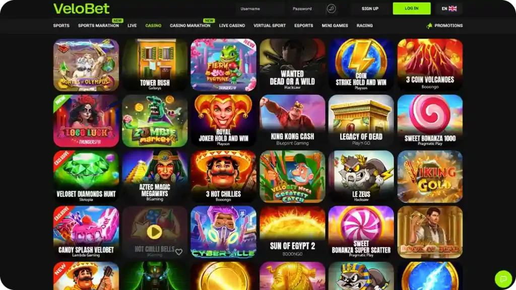 Casino Games at VeloBet