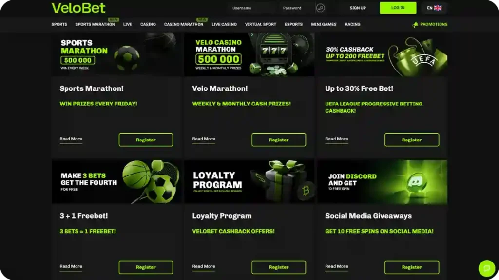 Bonuses Available at Casino VeloBet